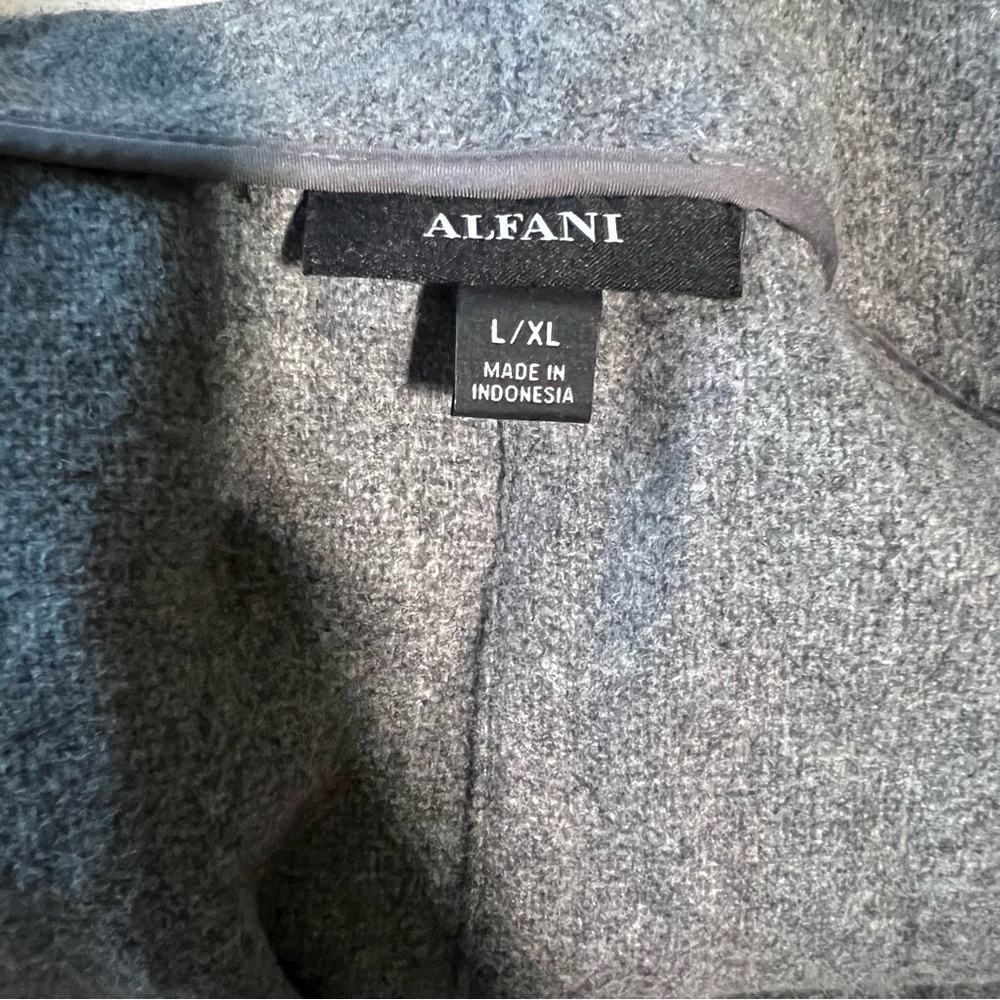 Alfani Wool Blend Colorblocked Wrap Coat - L/XL, Gray - Picture 8 of 11